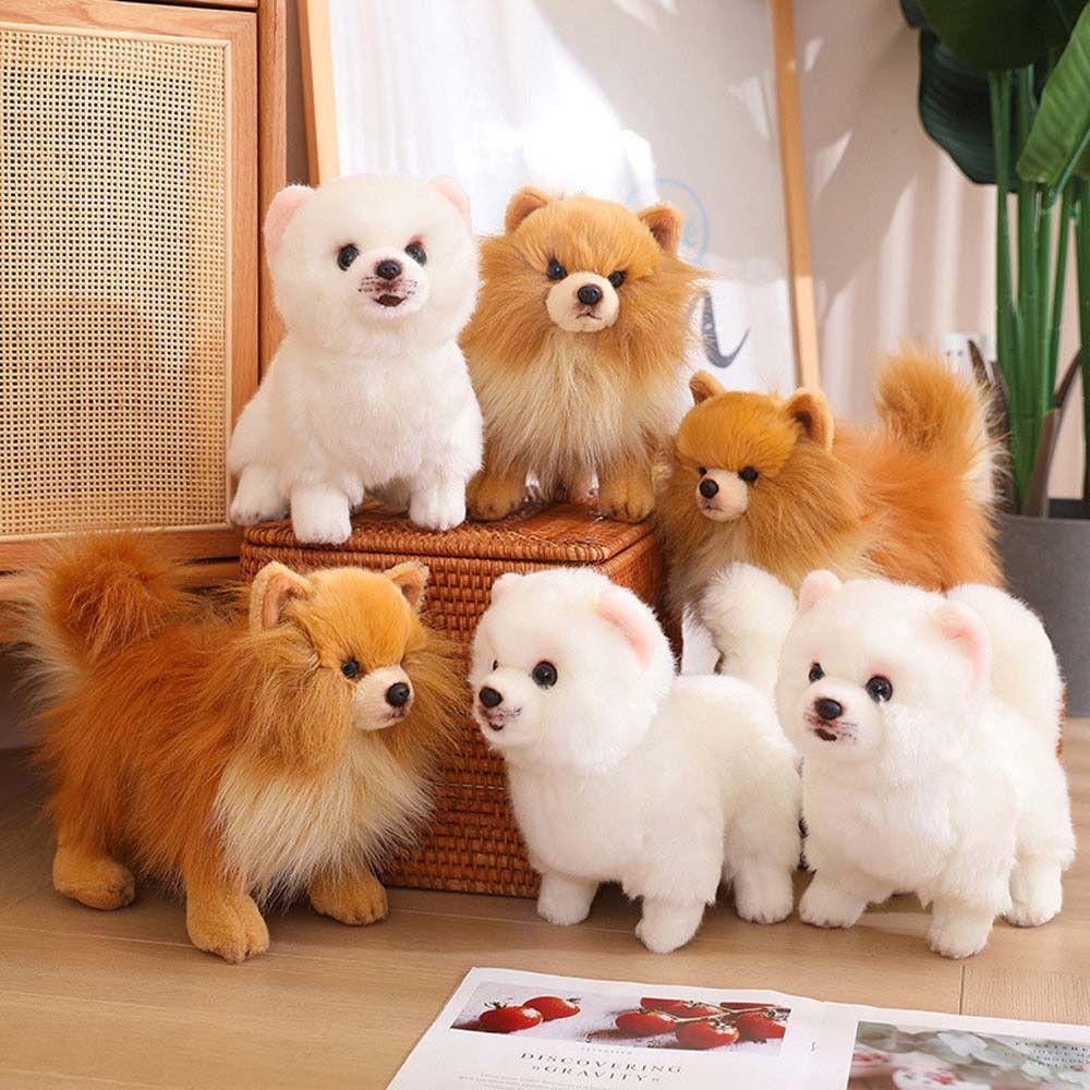 Real Life Pomeranian Plush Toy Stuffed Animals Stuffed Puppy Doll  Kids Girls