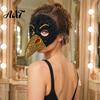Lightweight Cosplay Face Mask Rhinestone Eagle Halloween Mask, Vintage Punk Long Beak Masquerade Detailed Retro with Faux Diamonds, Adjustable