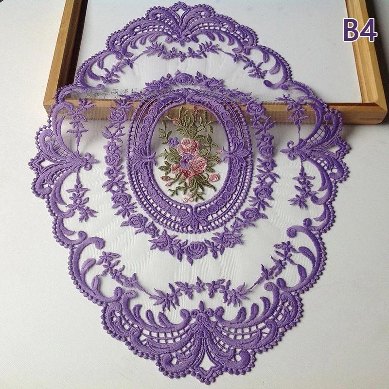 1PC Dinning Table Cover Embroidered Table Cloth Elegant Round Lace Tablecloth Coffee Coasters Napkin Party Wedding Decoration