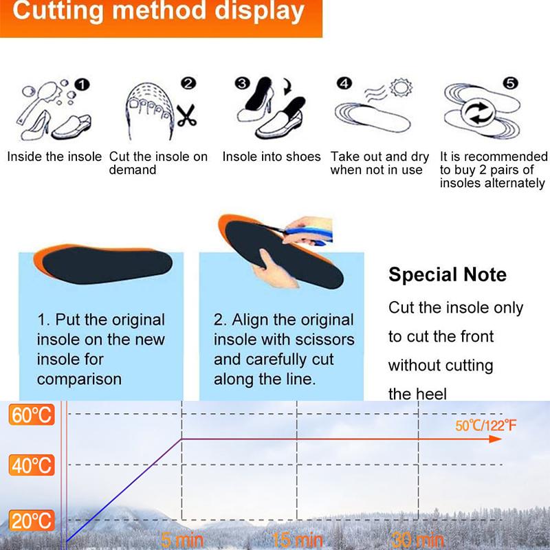 Стельки для обуви с USB-подогревом, электрическая грелка для ног, теплые носки, коврик для зимних видов спорта на открытом воздухе, стелька с подогревом