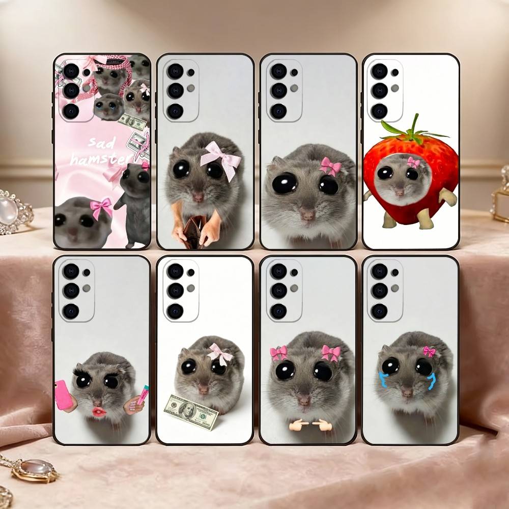 S-Sad H-Hamster Meme Phone Case For Samsung S25,S24,S21,S22,S23,S30,Ultra,S20,Plus,Fe,Soft Silicone Black Cover