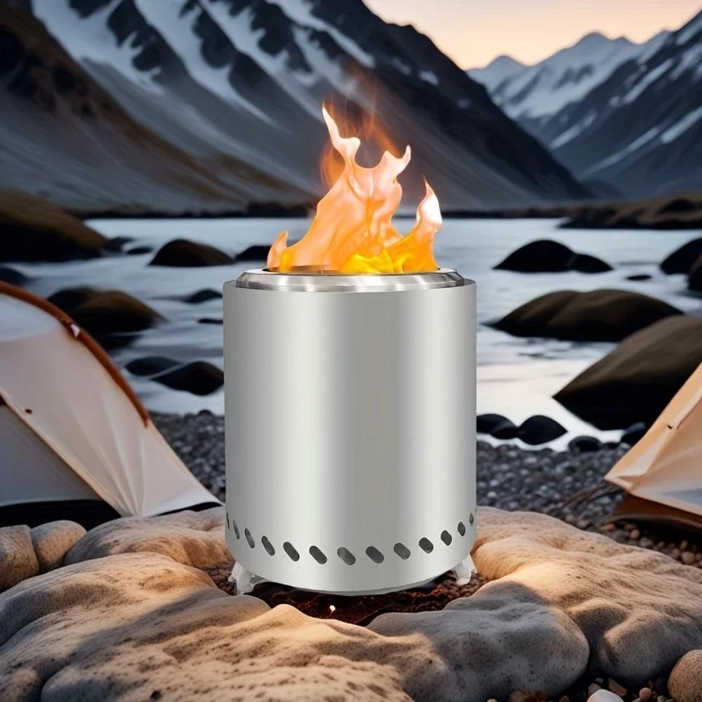 Stainless Steel Smokeless Stove Anti-corrosive Teapot Furance Camping Firewood Stove Party