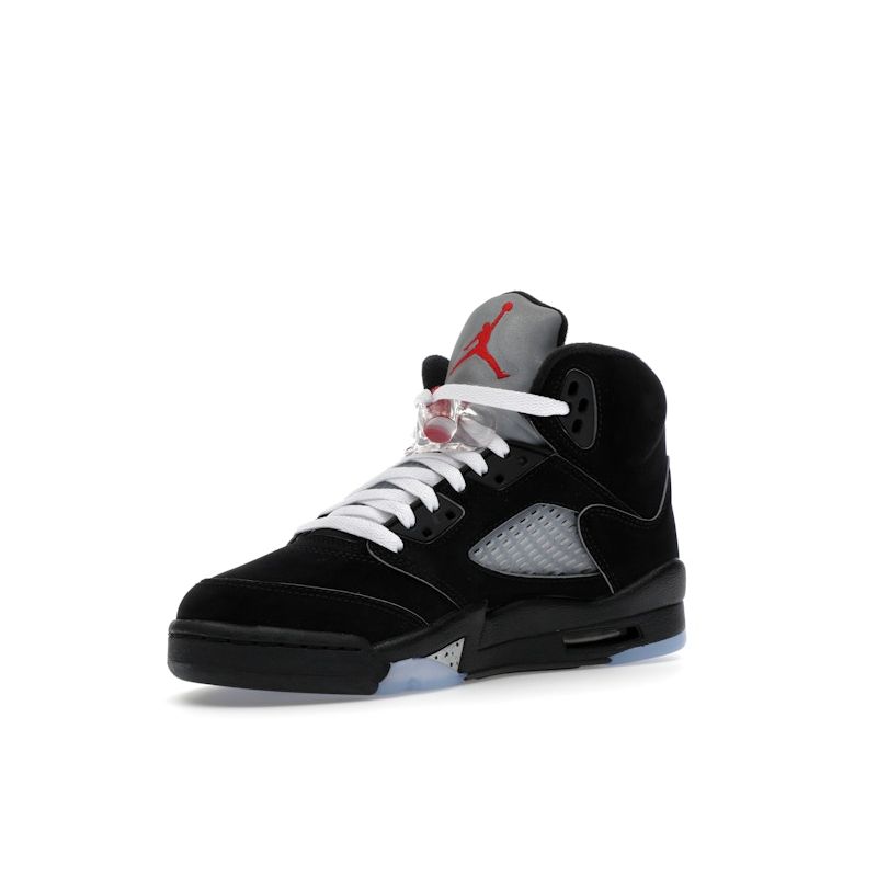 Air Jordan 5 Retro OG GS Black Metallic Reimagined Kids Кроссовки Белый Металлик-Серебристый Огненно-Красный HF3976-001