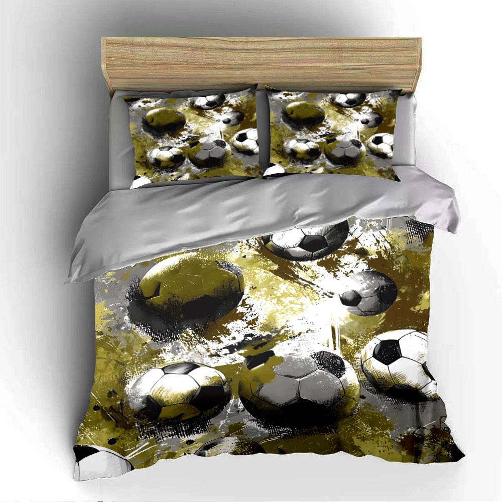 Soccer Ball Abstract Pattern Bedding Duvet Cover Set Duvet Cover Pillowcases (1*Duvet Cover 2*Pillowcases, without duvet insert)