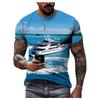 Новая летняя мужская футболка с рисунком яхты и парусника, 3D-принт, индивидуальный морской пейзаж, крутая, быстросохнущая, с коротким рукавом, модный топ с круглым вырезом