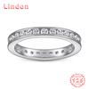 Lindon Classic 925 Sterling Silver  Zircon Ring Ladies Jewelry Wedding Promise Party Gift