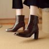 Fashion 2024 New Autumn Women Boot Short Boots Fashion Square Toe Ankle Boots High Heels Winter Modern Ladies Shoes