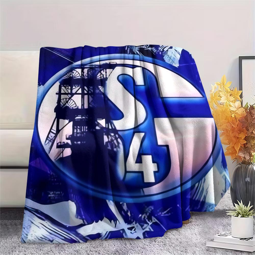 1PC Schalke 04 Print Flannel Blanket, High quality Comfortable for All Seasons, Home Decor, Warmth and Comfort, Perfect for Christmas Gifts147
