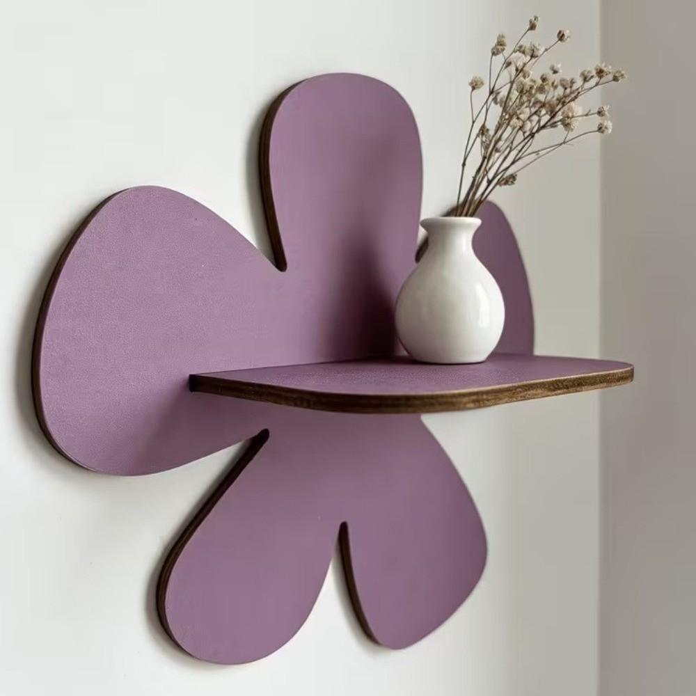 Wall-Mounted Flower Floating Wall Shelf Wooden Wall Hanging Shelf Modern Plant Shelf Office