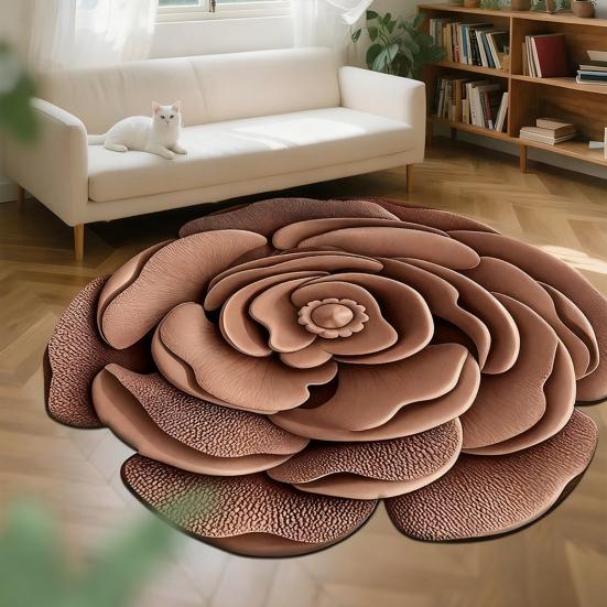 Коврик для пола Нескользящий Ковер с цветочным узором 3D Реалистичный узор Коврик для ванной Супервпитывающий Коврик для душа Быстросохнущий Мягкий ковер