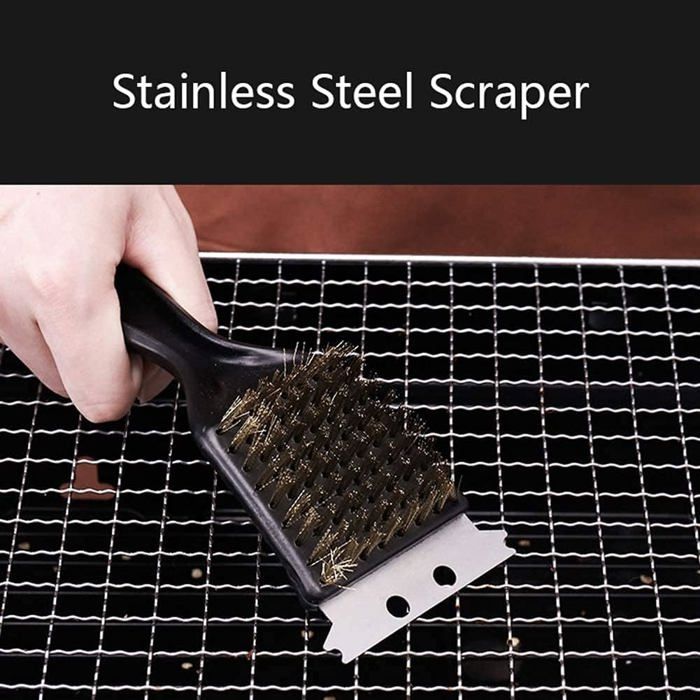 ZENGQIANGJING Щетка для гриля Очистка гриля Ручка из твердого пластика Стальная щетка Щетка для барбекю Кухонный гриль Мет