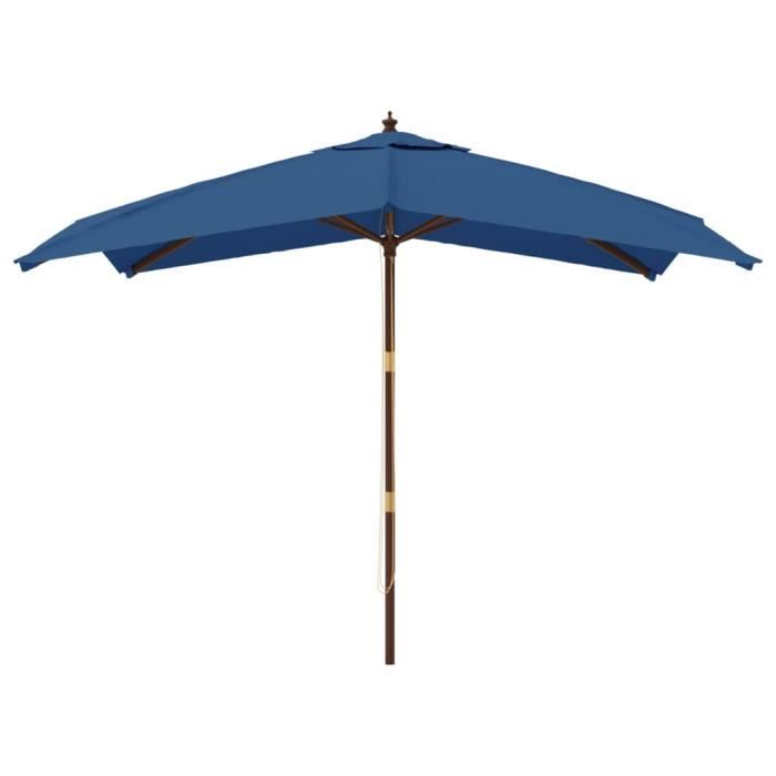 VidaXL Garden Parasol with Wooden Pole Azure Blue 300x300x273 Cm 363198
