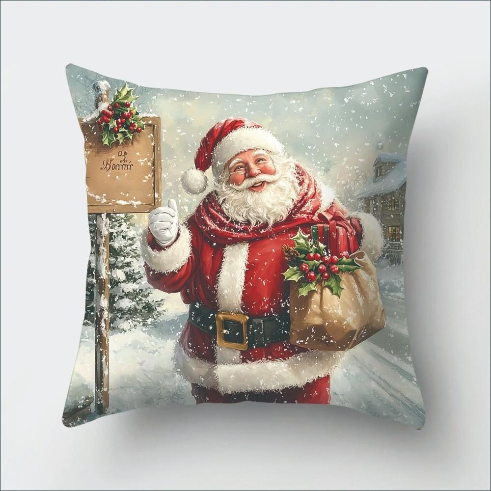 Snowman Christmas Pillow Covers Elk New Year Decorative Pillowcases Cartoon Xmas Party Santa Claus Throw Pillow Covers