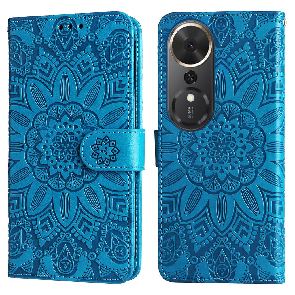 For Honor Play 70 Plus 5G Case Sunflower Imprint Leather Wallet Phone Cover