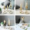1Pc Circular Wedding Decorations Double Ring Holiday Gifts Home Decorations Party Supplies Candle Holder Golden Metal