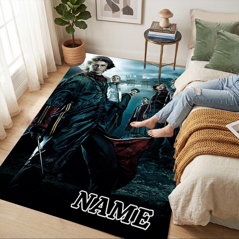 Custom Name Owl Magic Living Room Non-Slip Area Rug Soft Carpet for Bedroom Kids Playroom Sofa Office Home Decor Doormat