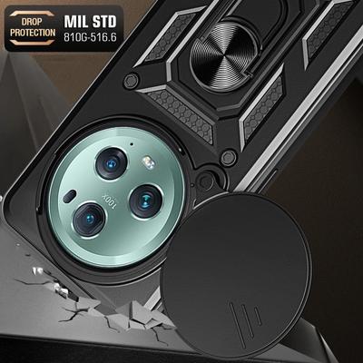 Чехол для Honor Magic5 Pro со шторкой для камеры, из ПК+ТПУ, с подставкой, чехол для телефона
