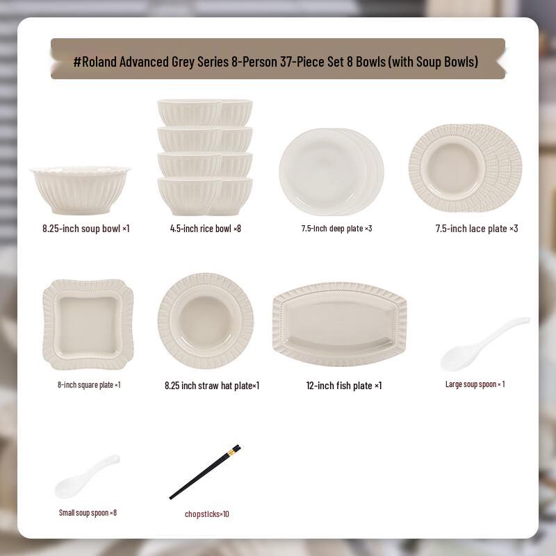 Mod Lanca 61-Piece Ceramic Dinnerware Set with Casserole