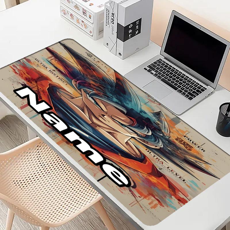 Custom Name Personalized DRAGON BALL Pattern Mousepad, Laptop PC Desk Mat, Decorative Desk Mat for Home Keyboard Pad Gift