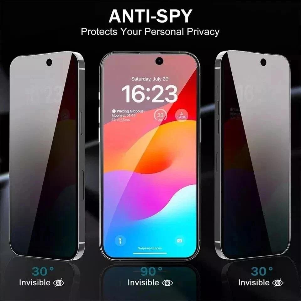 Phone Protective Fims For iPhone 7 8 SE2 XR 11 12 13 14 15 16 17 Pro Max Premium Privacy Full Cover Screen Protector Anti Spy 9H Tempered Glass Film