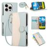 Кошелек-чехол iPhone 17 Color Block: Кожаный чехол с защитой от падений, ремешком и слотами для карт