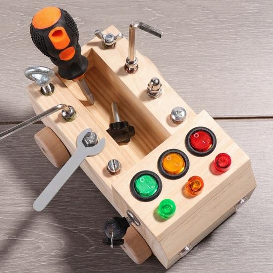 Деревянная доска с отвертками для машины, набор для развития мелкой моторики, развивающая игрушка для детей, сенсорная игрушка «Занятый грузовик» для малышей, дошкольная деятельность, обучающая игрушка