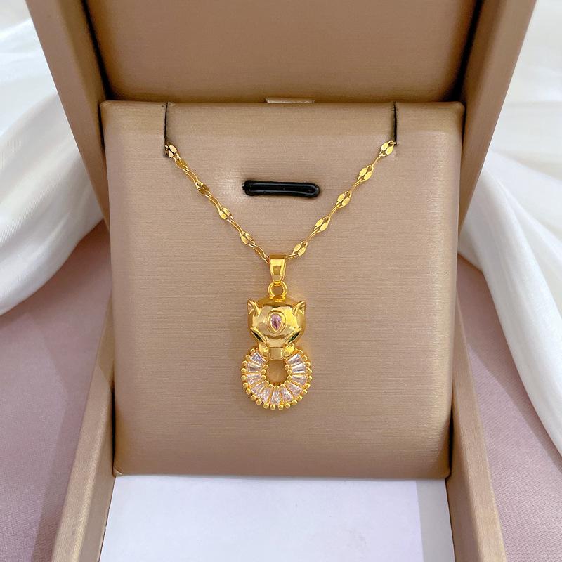 Тяжелая промышленность Преувеличенное микро-инкрустированное гальваническое покрытие из настоящего золота Ожерелье Женская цепочка на ключицу с бусинами для переноса и украшениями