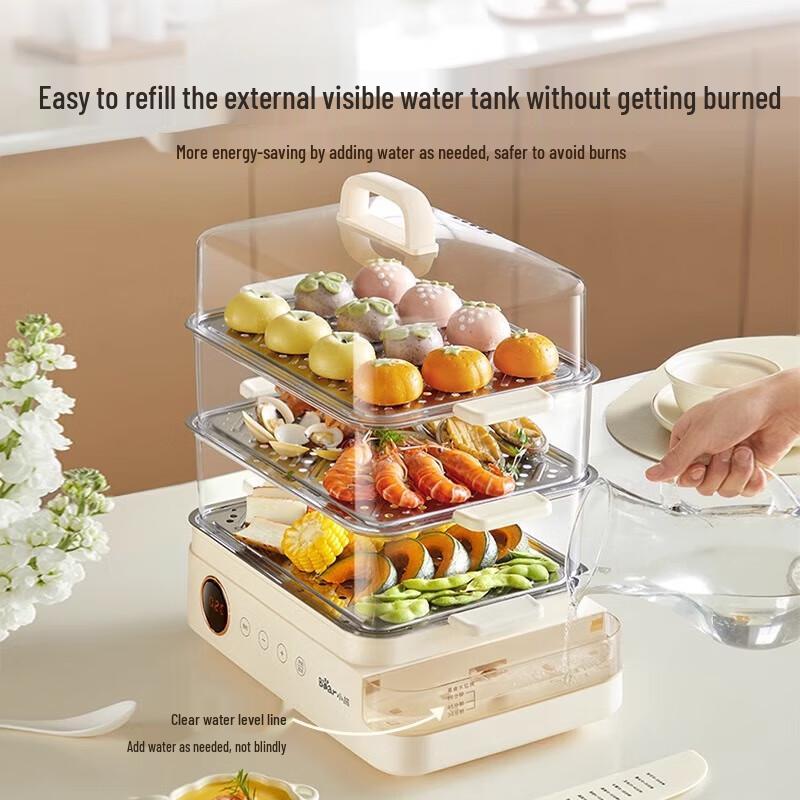 Bear Multifunctional 24L 3-Tier Electric Food Steamer CN plug (adapter included)