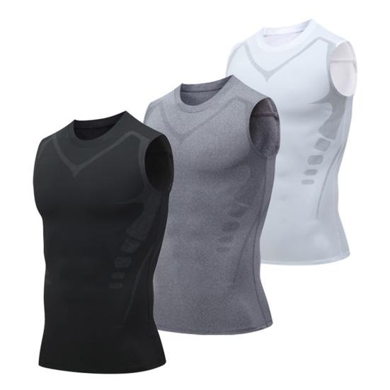 2/3 шт. Мужской спортивный жилет, облегающий, высокоэластичный, с круглым вырезом, быстросохнущий, без рукавов, компрессионный, для коррекции фигуры, для бега, баскетбола, спортзала, майка