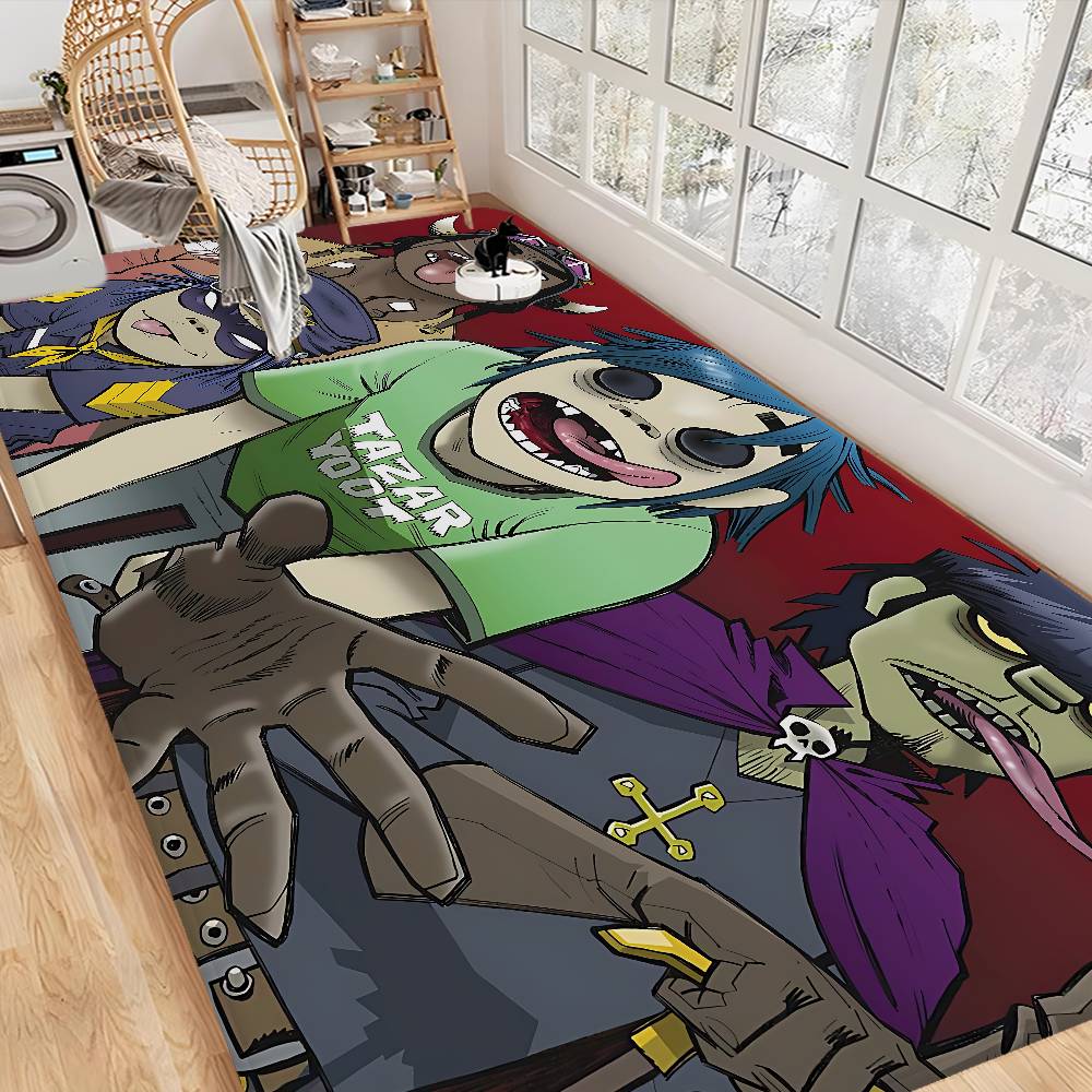 Музыкальная Крутая Группа G-gorillaz Придверный Коврик Моющийся Нескользящий Коврик для Гостиной, Зоны Дивана и Кресел, Кухни, Прихожей, Ковер