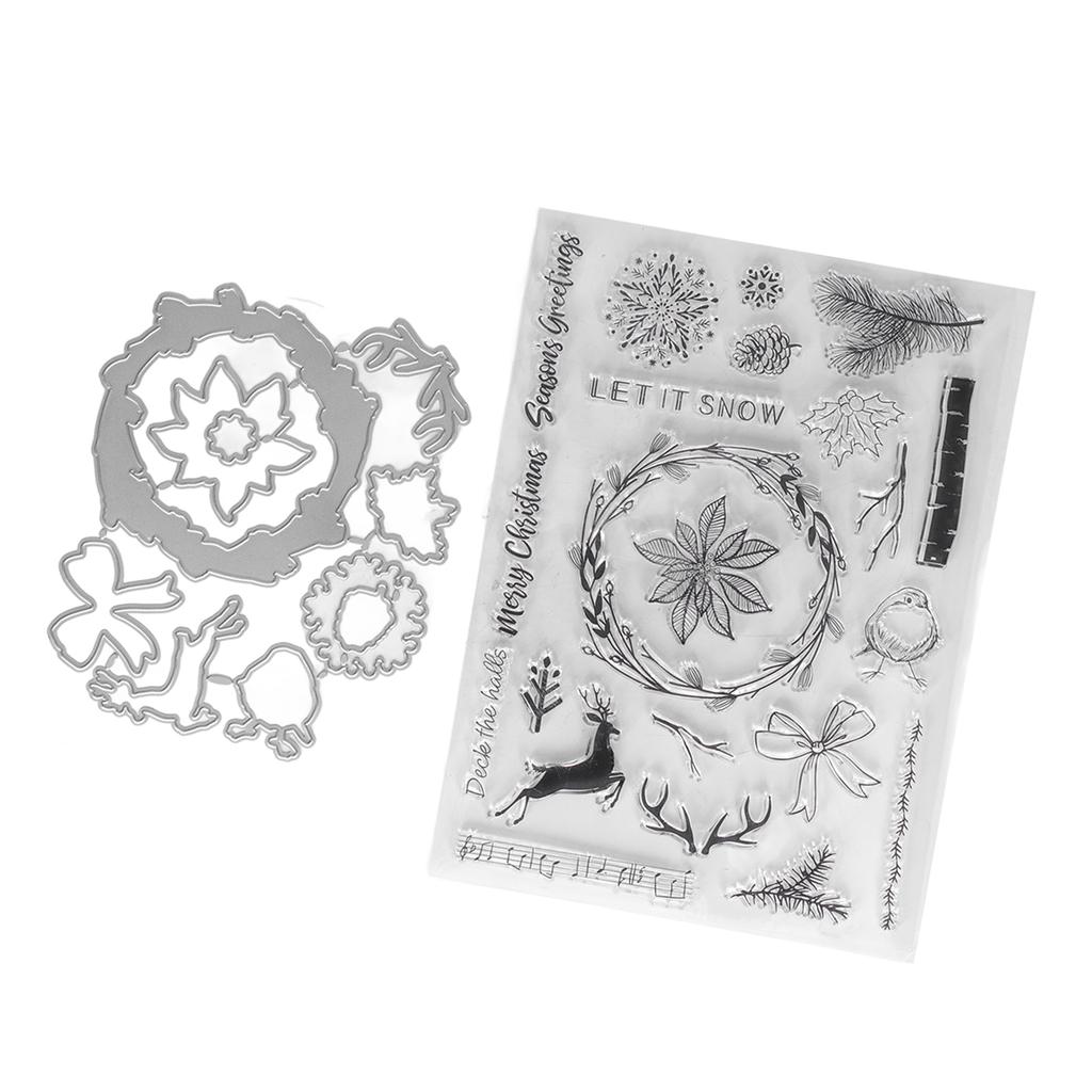 Рождественский олень Снежинка Прозрачные штампы Прозрачные штампы для фотоальбомов Дневников Поздравительных открыток