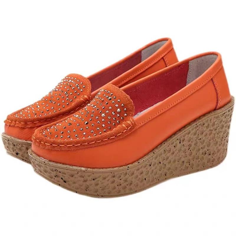 Fashionable Sequin Thick Soled Women's Shoes 2024 Autumn Winter New Trend Anti Slip Comfortable Shoes Outdoor Casual Shoes Heels