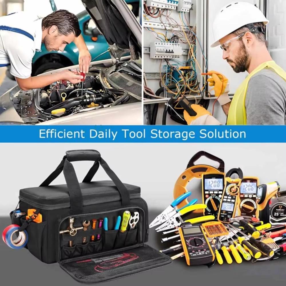 Многофункциональная сумка для инструментов, утолщенная, большой емкости, водонепроницаемая, износостойкая, многокарманная сумка для хранения электрика