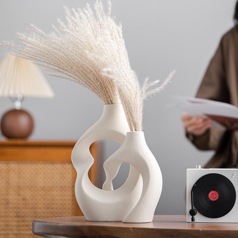 Горячая Распродажа Набор Крест Керамическая Ваза Особой Формы Вставка для Цветов Домашнее Настольное Украшение