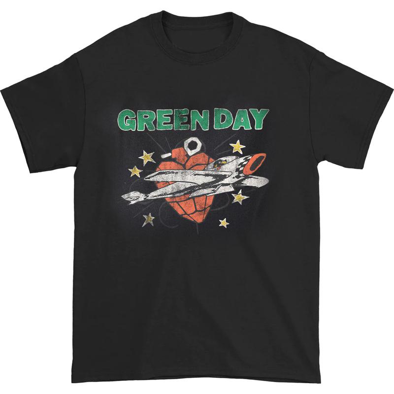 Футболка Green Day Классическая футболка рок-музыкальной группы Оверсайз с коротким рукавом Панк Уличный стиль Топы для мужчин и женщин