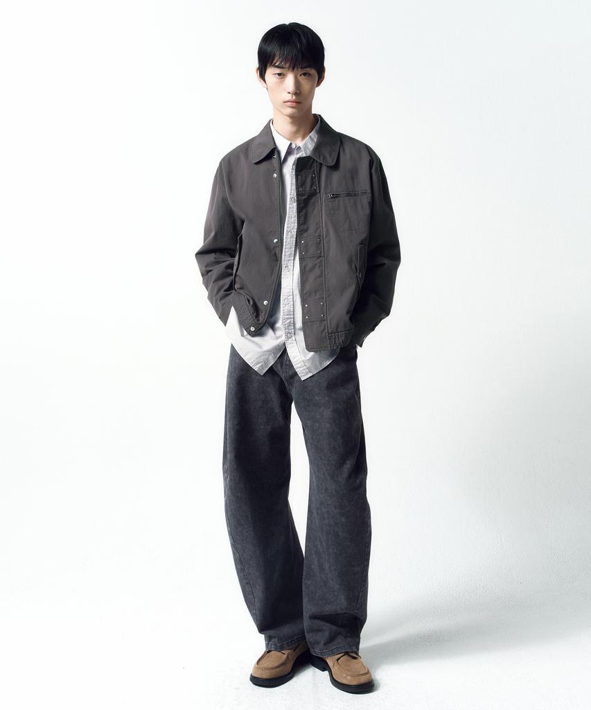 Insilence Washed Cotton Studded Jumper Charcoal