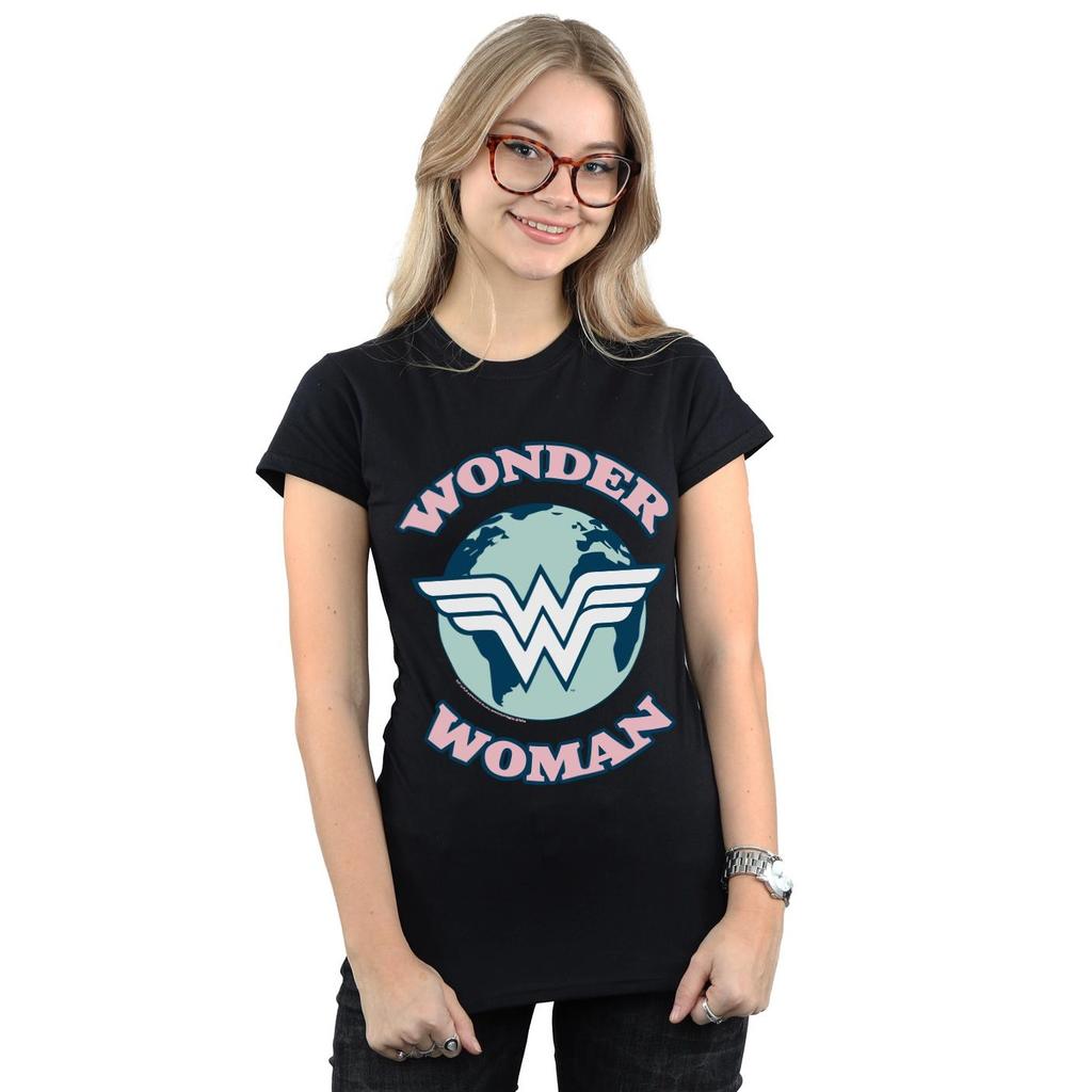 DC Comics Womens/Ladies Wonder Woman Planet Symbol Cotton T-Shirt