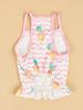 Pet Dress with Pineapple Print & Pink Zigzag Pattern, Ruffled Doggie Outfit, Cute Puppy Clothes, Fashion Small Dog Apparel