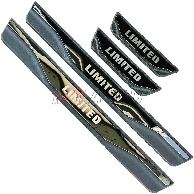 For Hyundai Kona Kauai EV 2017- Accessory Stainless Car Door Sill Kick Scuff Plate Guard Pedal Protector Cover Trim Styling