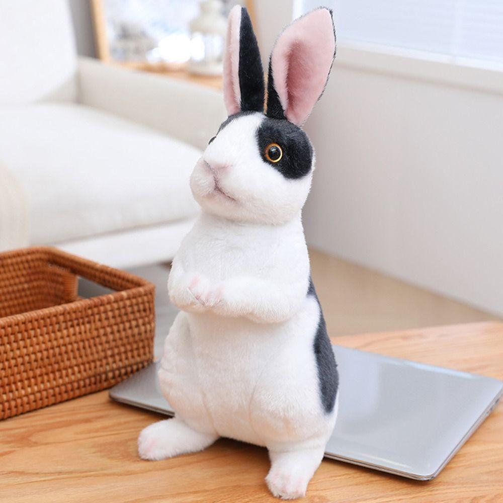 Kids Birthday Kawaii Rabbit Plush Toy Simulation Long Ears Rabbit Lifelike Animal Stuffed Doll Toys