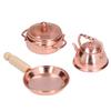 3шт 1:12 кукольных домиков, миниатюрная бронзовая сковорода, горшок, чайник, кухонный набор для приготовления пищи, набор кухонной посуды