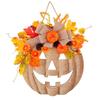 with Bow Halloween Wooden Pumpkin Door Hanger Harvest Maple Leaf Hanging Plaque  Autumn Harvest