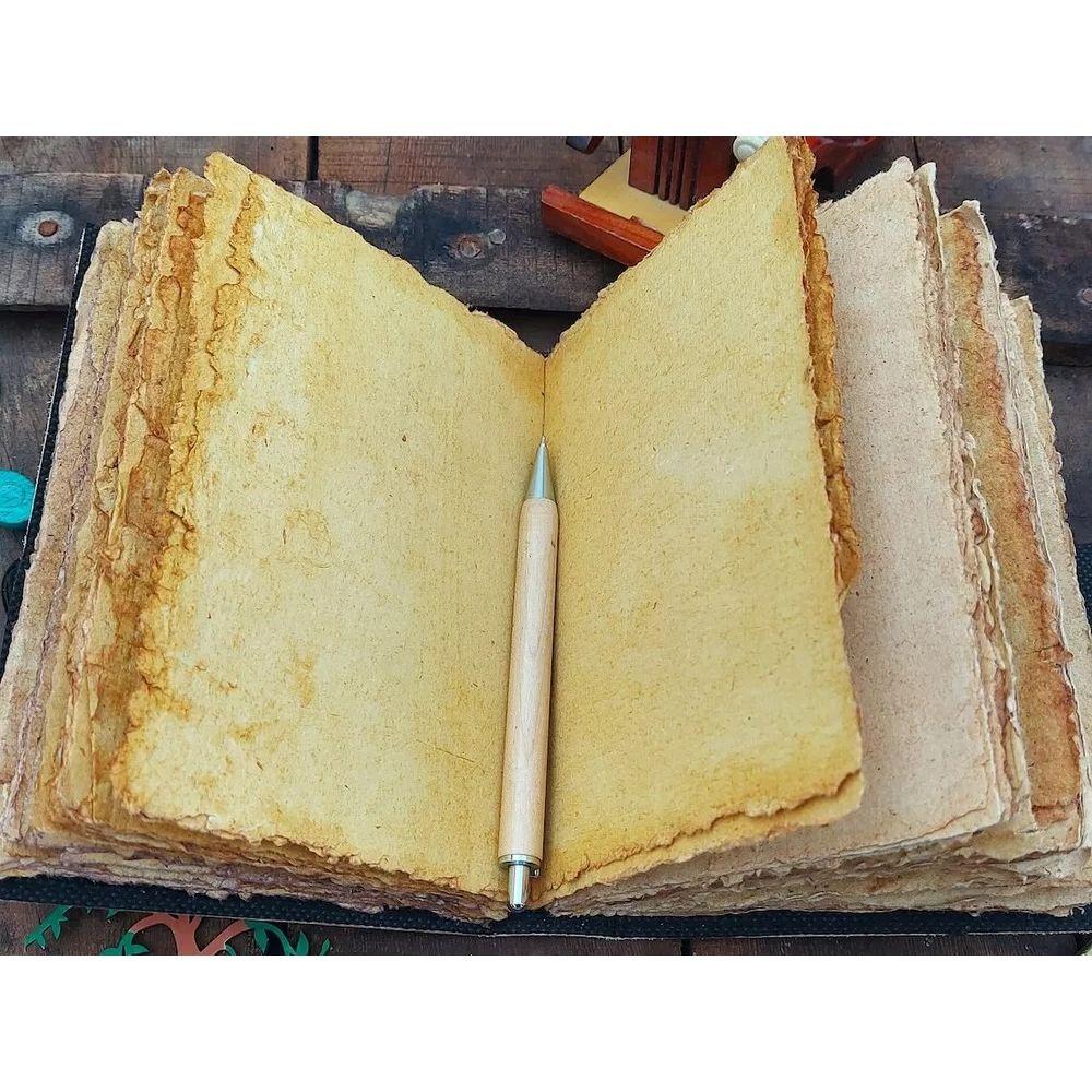 Wolf Embossed Handmade Leather Bound Journal Writing Notebook Diary Notepads
