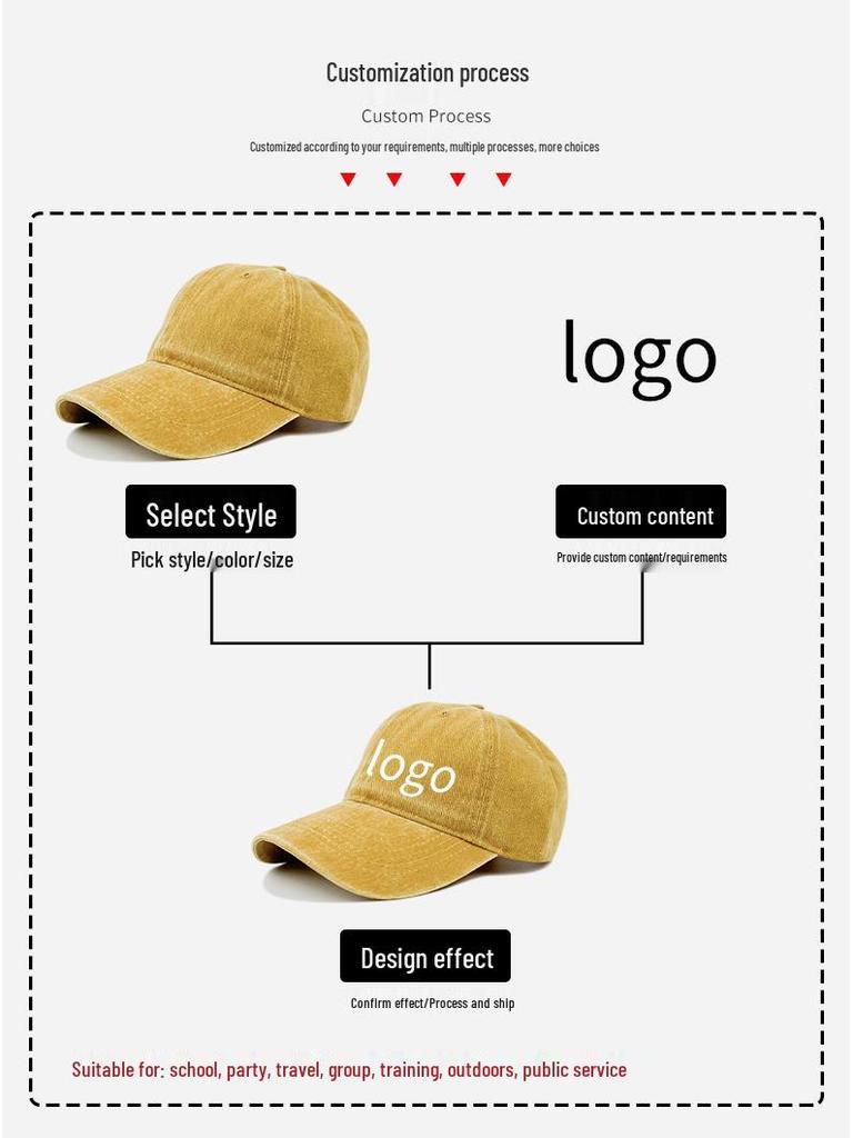 2024 Summer Distressed Washed Cotton Baseball Cap, 38 Colors, Custom Embroidery, Sunshade & UV Protection