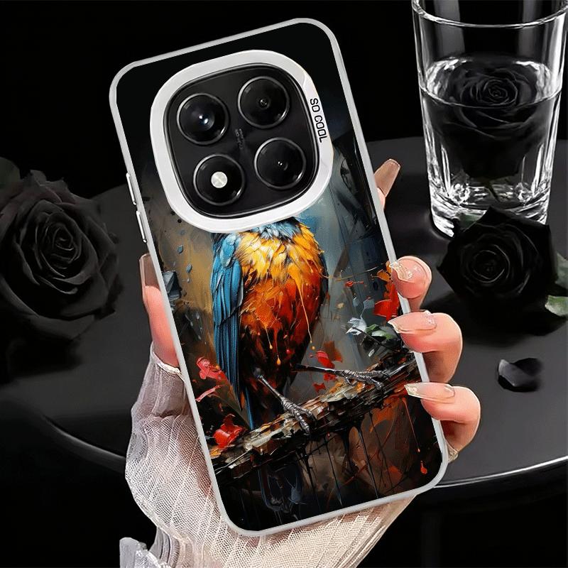 Bird Oil Painting Style Soft Phone Case for Samsung Galaxy S24 S25 FE S26 Edge S23 Ultra S22 Plus S21 + Shockproof Cover Back Sh