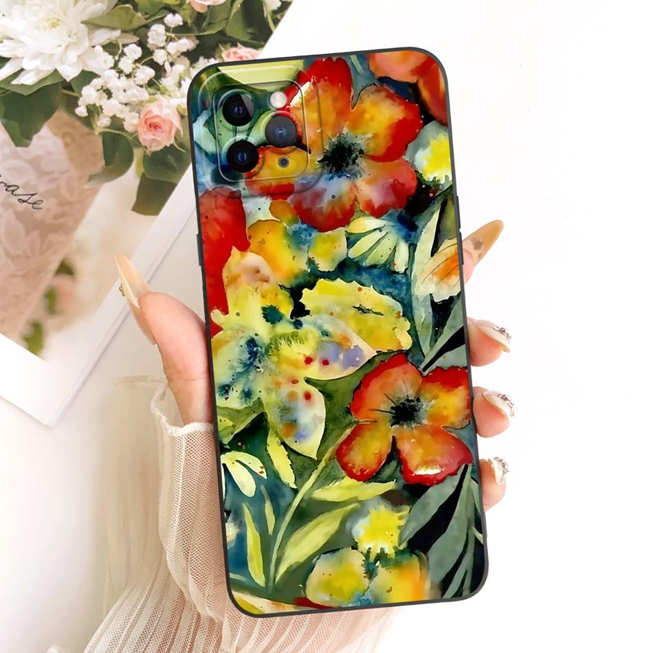 For iPhone 11 Pro Max Cute Cat Flower Cartoon Phone Case For iPhone11 11Pro 11ProMax Shockproof Soft Silicone Covers Bumpers