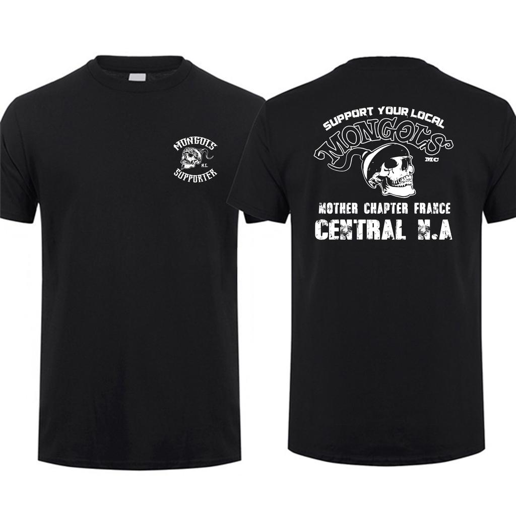 Удивительные футболки Мужская футболка свободного покроя Essential Mongols Logo Motorcycle Union Футболка Мужские футболки Графический уличный стиль