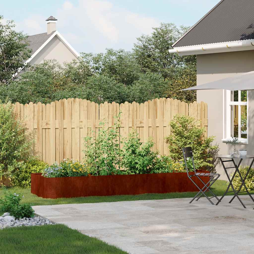 Planter Rusty 280x80x40 cm Weatherproof Steel