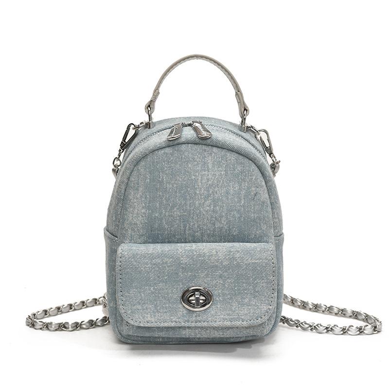 Джинсовый Цепочка Портативный Маленький Рюкзак Женский Новый Рюкзак Женский