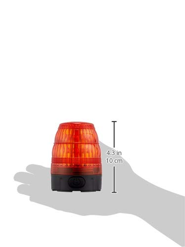 Nichido Industrial Battery-Powered Small LED Rotating Light, LED Flasher 75, Red, NLF75-BA-R